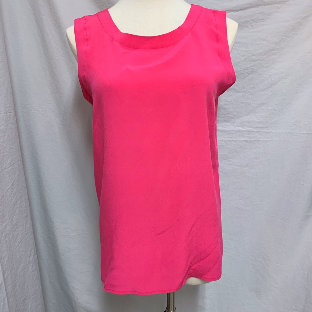 Pink Silk Sleeveless Top